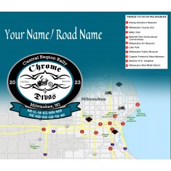 Full wrap design with a road map of the Milwaukee area showing important landmarks and nearby dealers.