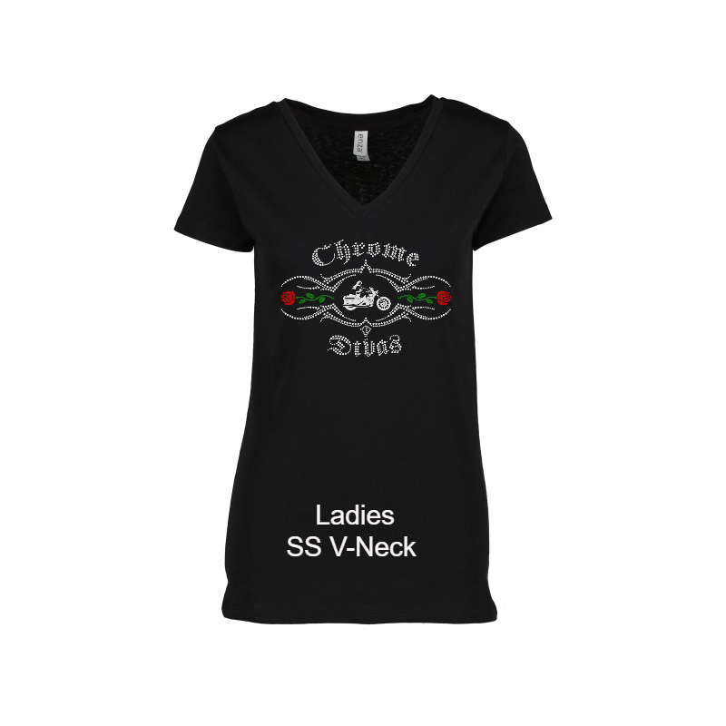 V-neck-National Logo with Colored Roses
